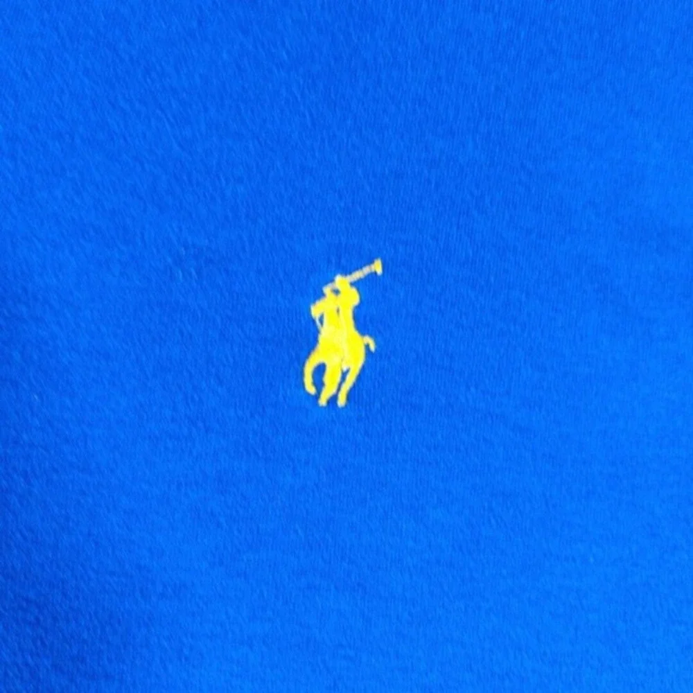 Polo by Ralph Lauren Shirt Men's L Blue Polo with Yellow Pony‎ Logo Vintage